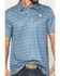 Image #3 - Rock & Roll Denim Men's Medallion Print Short Sleeve Button-Down Stretch Polo Shirt, Blue, hi-res