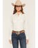 Image #1 - Wrangler Retro Women's Boot Barn Exclusive Striped Long Sleeve Pearl Snap Flannel Shirt, Blue, hi-res