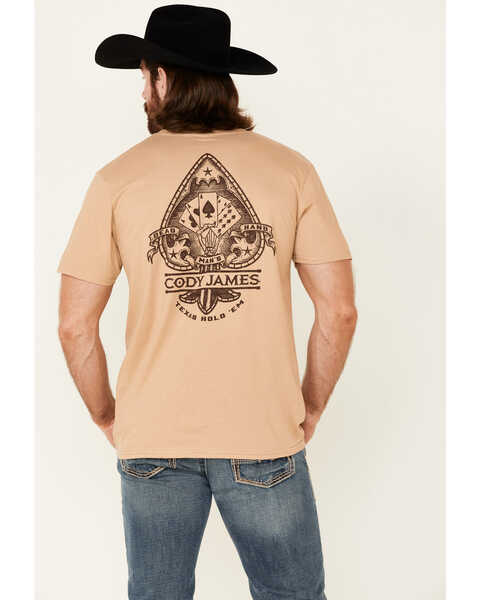 Cody James Men's Dead Mans Ace Graphic Short Sleeve T-Shirt , Tan, hi-res