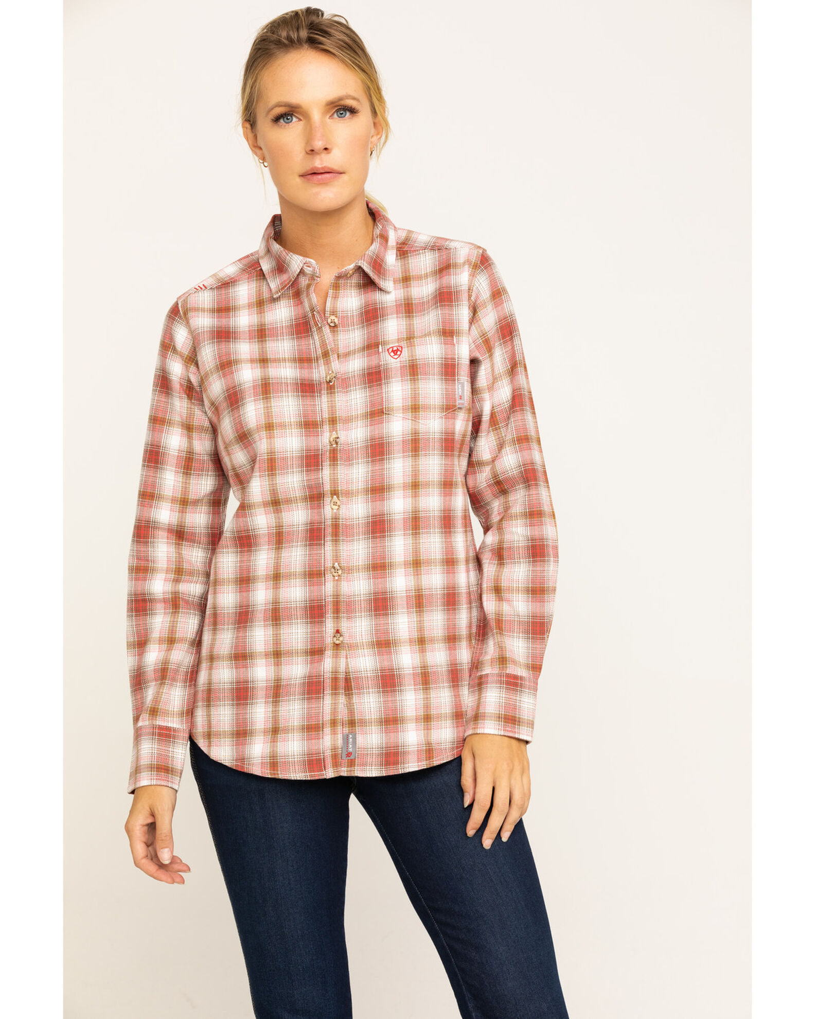 Ariat Women s Boot Barn Exclusive FR Victoria Plaid Print Long Sleeve Work Shirt