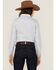 Panhandle Women's Mini Southwestern Geo Whipstitch Long Sleeve Western Shirt, Blue, hi-res