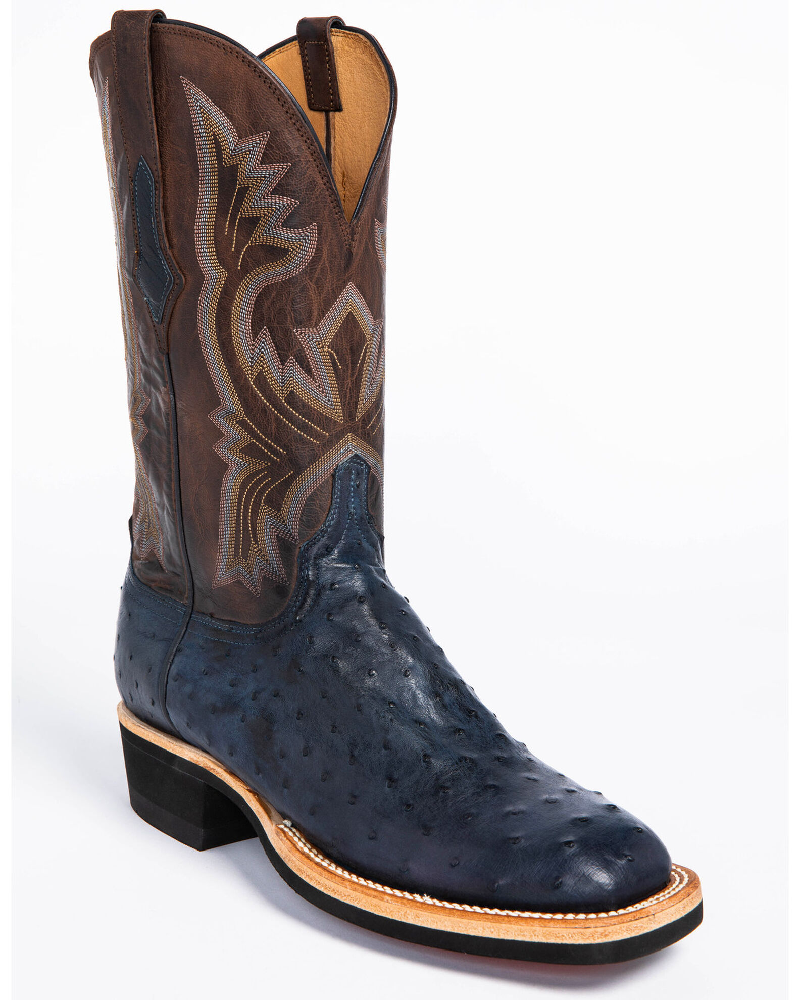 Lucchese Men s Cliff Exotic Ostrich Western Boots Wide Square Toe Boot Barn