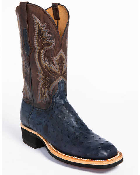 Image #1 - Lucchese Men's Cliff Exotic Ostrich Western Boots - Wide Square Toe, , hi-res