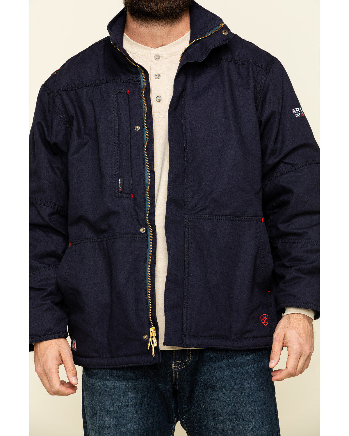 Image #4 - Ariat Men's Navy FR Workhorse Insulated Work Jacket, , hi-res