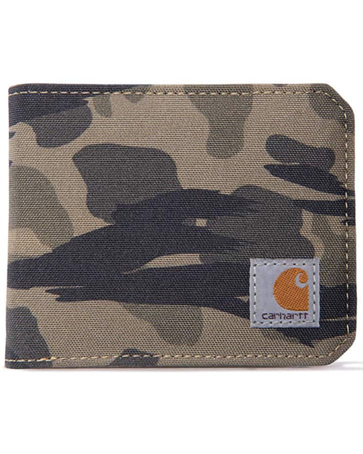 Carhartt Men's Camo Print Nylon Duck Bifold Wallet, Brown, hi-res