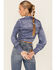 Lush Women's Satin Cinch Front Blouse, Blue, hi-res