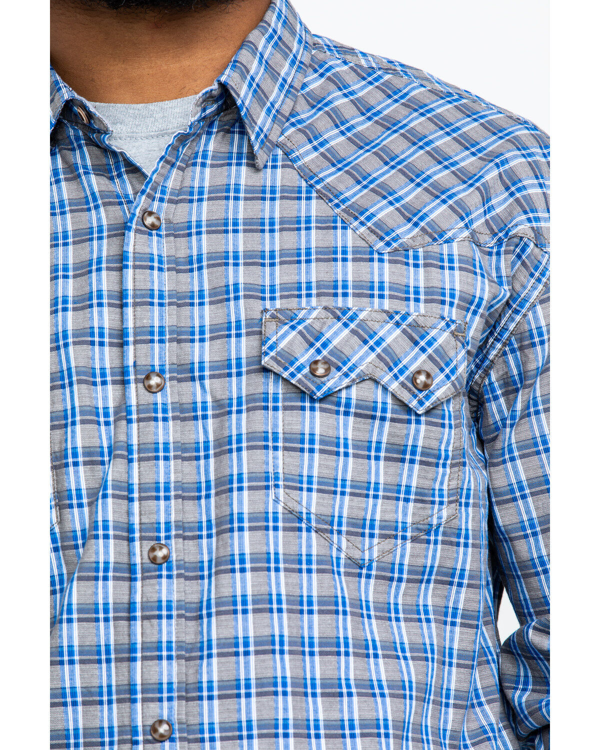 Image #4 - Moonshine Spirit Men's Hillbilly Plaid Long Sleeve Western Shirt , , hi-res