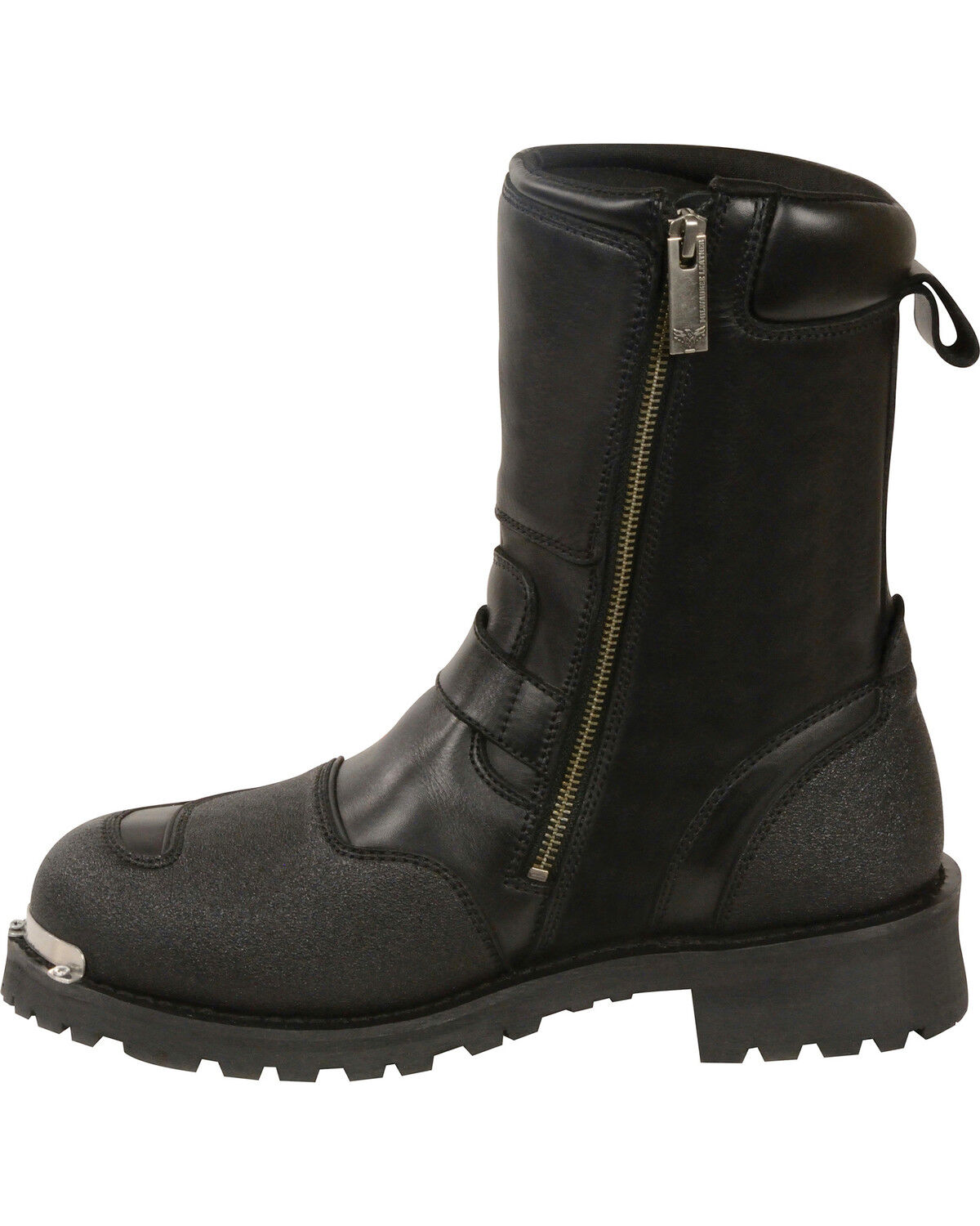 Image #2 - Milwaukee Leather Men's Reflective Piping Gear Shift Protection Boots - Round Toe, Black, hi-res