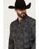 Image #2 - Panhandle Men's Paisley Print Long Sleeve Snap Performance Western Shirt, Charcoal, hi-res