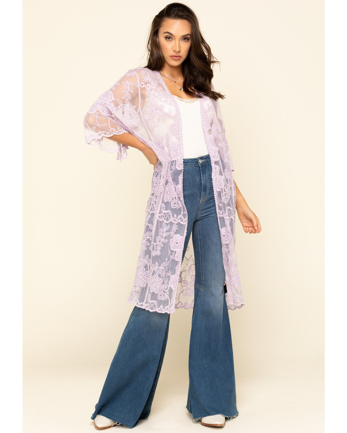 Image #1 - Shyanne Women's Lace Duster Kimono, , hi-res