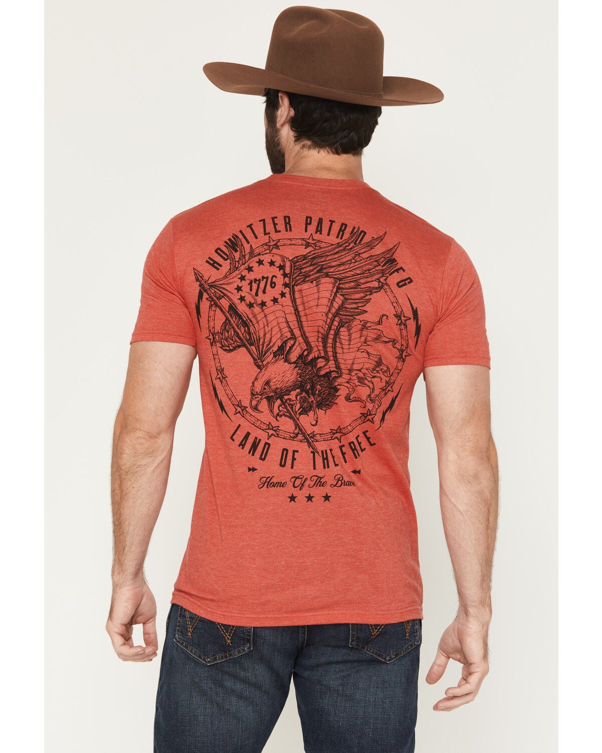 Howitzer Men's Boot Barn Exclusive Patriot Eagle Short Sleeve Graphic T-Shirt, Cream, hi-res