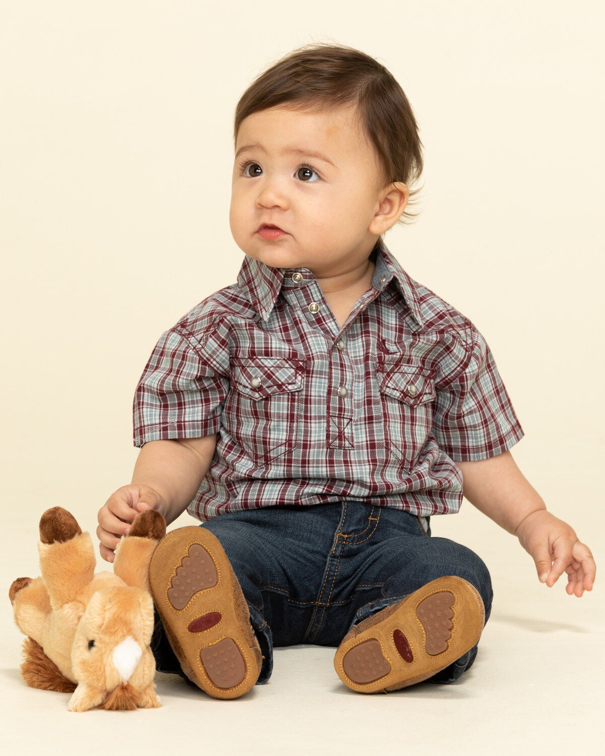 Small Plaid Short Sleeve Onesie | Boot Barn