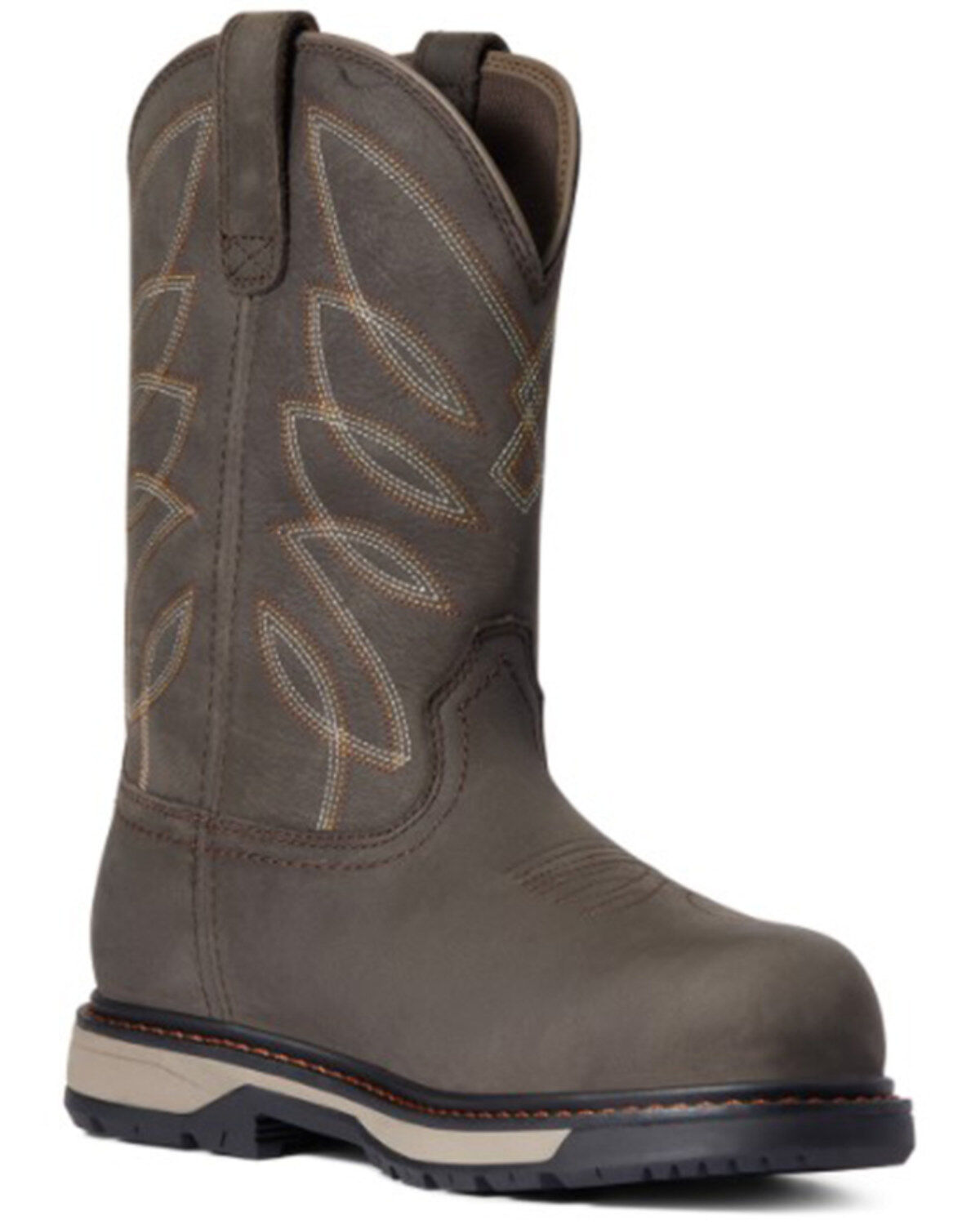 Image #1 - Ariat Women's Dark Storm Riveter Pull On H20 400G CSA Glacier Grip Work Boot - Composite Toe, Brown, hi-res