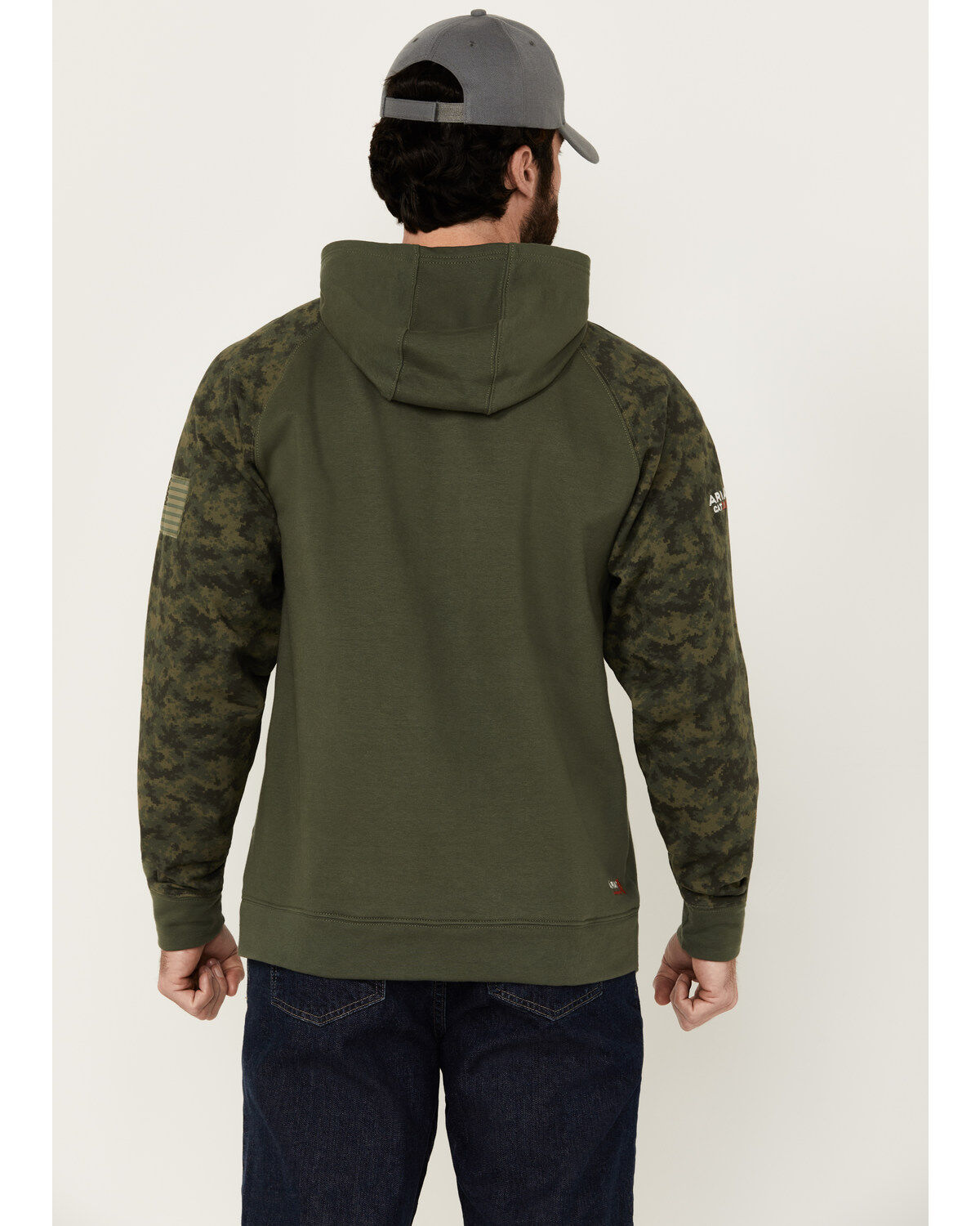 Image #4 - Ariat Men's FR DuraStretch Patriot Camo Print Hooded Sweatshirt, Multi, hi-res