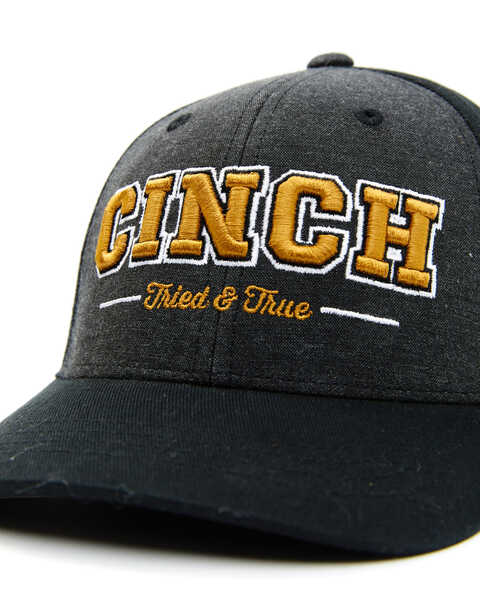 Cinch Boys' Black 3D Embroidered Logo Fitted Flex-Fit Ball Cap , Black, hi-res