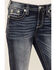 Image #4 - Miss Me Women's Medium Wash Mid Rise Embroidered Floral Steer Head & Sequin Bootcut Jeans , Dark Blue, hi-res