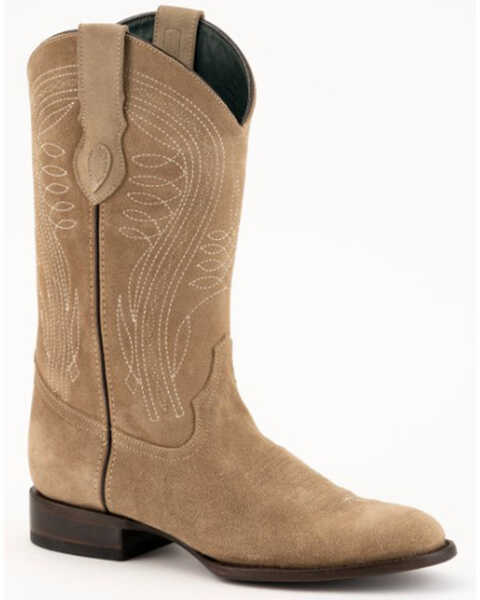 Ferrini Men's Roughrider Roughout Western Boots - Medium Toe , Taupe, hi-res