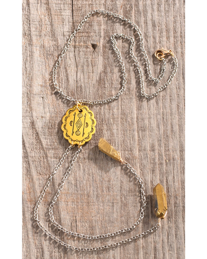 Gemelli Jewelry Women S Golden Concho Gemstone Necklace Boot Barn