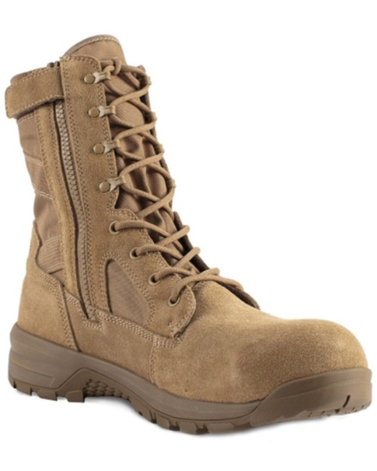 Belleville Men's 8" Hot Weather Lightweight Side-Zip Tactical Boots - Composite Toe, Coyote, hi-res