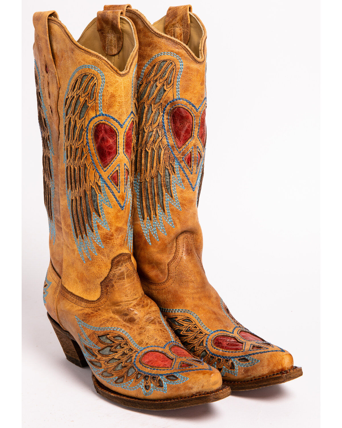 Image #4 - Corral Heart Angel Wing Cowgirl Boots - Snip Toe, , hi-res