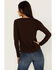 Image #4 - Cleo + Wolf Women's Long Sleeve Henley Top, Chocolate, hi-res