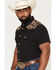 Image #2 - Burlebo Men's Camo Color Block Short Sleeve Snap Performance Western Shirt, Black, hi-res