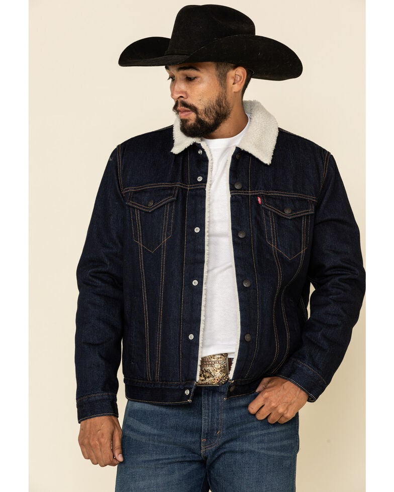 >Levi S Men S Juniper Sherpa Lined Trucker Denim Jacket Boot Barn