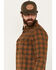 Image #2 - Brothers and Sons Men's Bell Everyday Plaid Print Long Sleeve Button Down Flannel Shirt, Rust Copper, hi-res