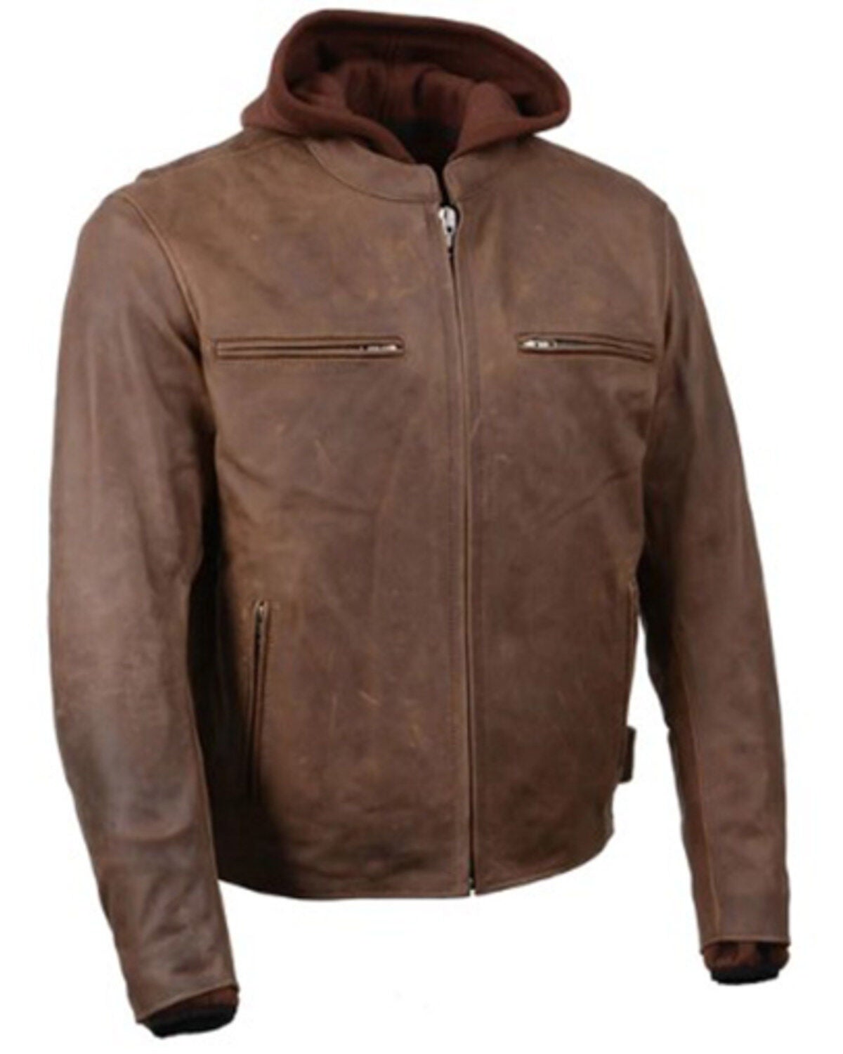 Milwaukee Leather Men's Scoundrel Vintage Crazy Horse Leather Jacket - 3X, Brown, hi-res
