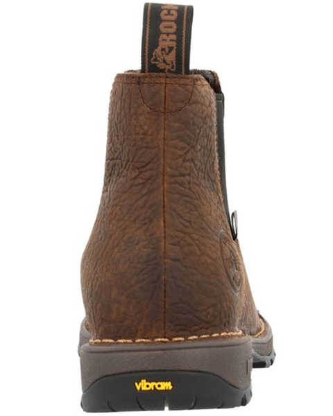 Image #5 - Rocky Men's Legacy 32 Twin Gore Western Work Chelsea Boots - Square Toe , Dark Brown, hi-res
