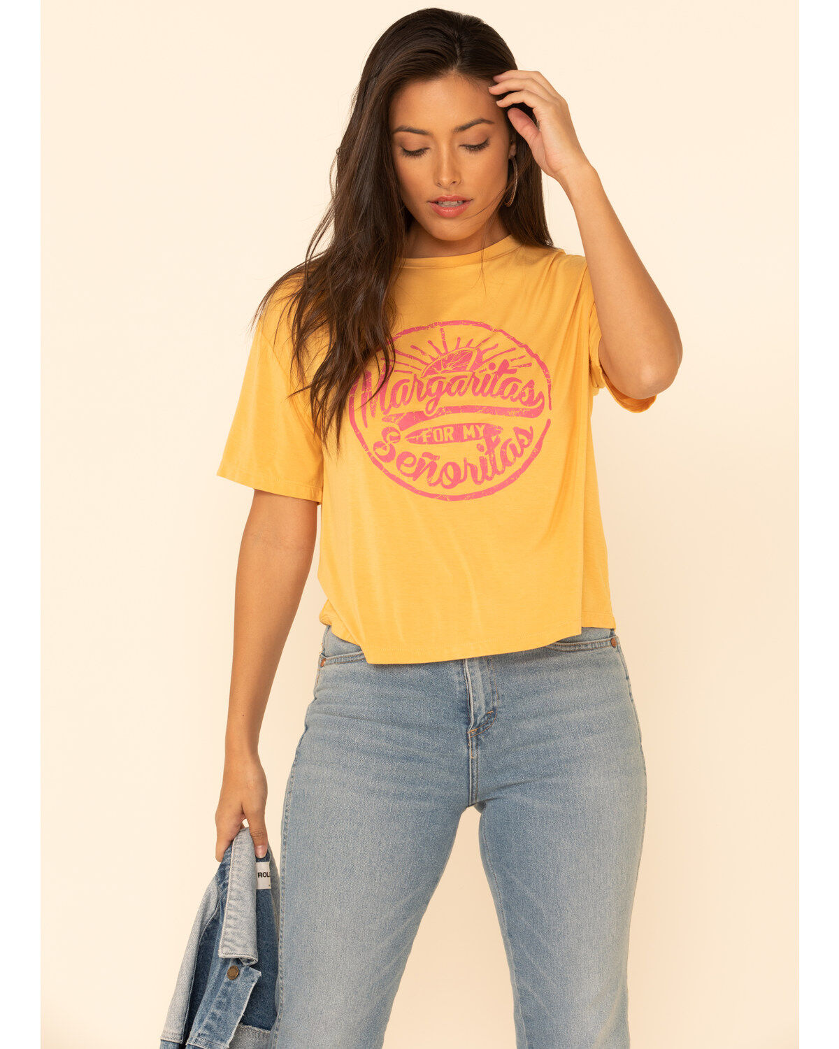 Image #3 - Rock & Roll Denim Women's Margaritas For My Senoritas Graphic Tee, Dark Yellow, hi-res