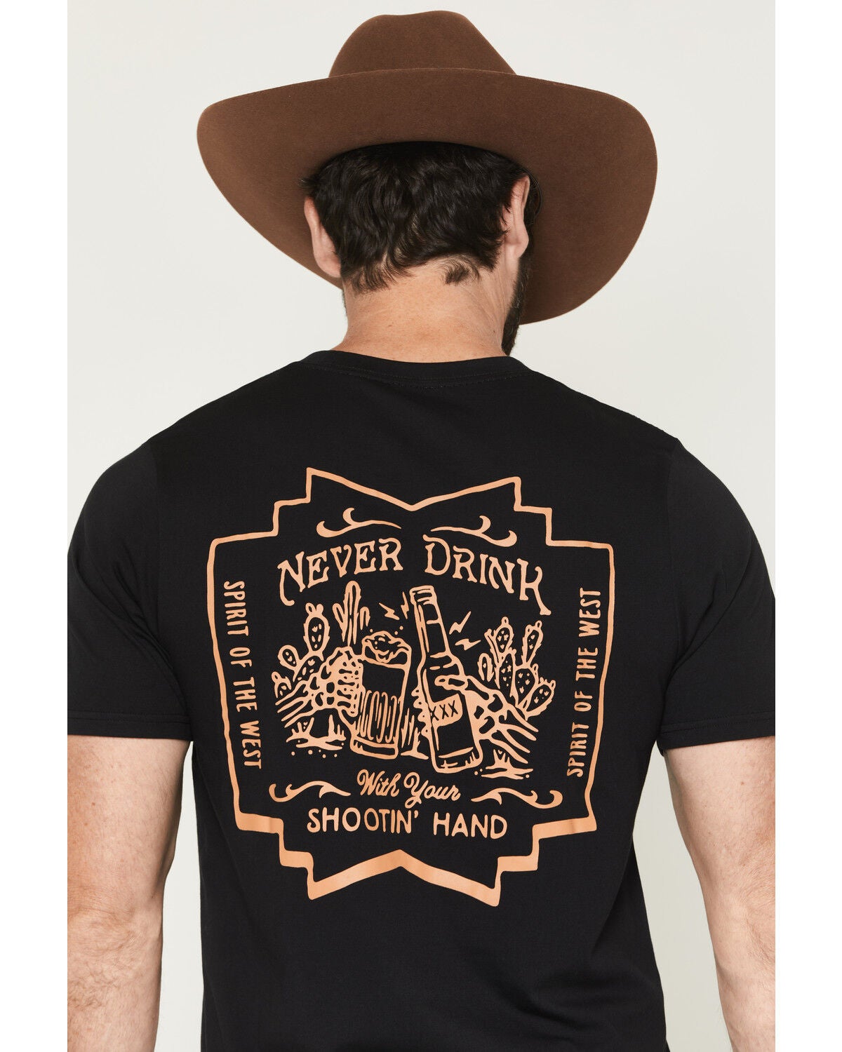 Image #4 - Sendero Provisions Men's Shootin' Hand! Salud! Short Sleeve Graphic T-Shirt, Black, hi-res