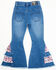 Image #4 - Cowgirl Hardware Toddler Girls' Leopard Print Side Ruffle Flare Jeans, Blue, hi-res