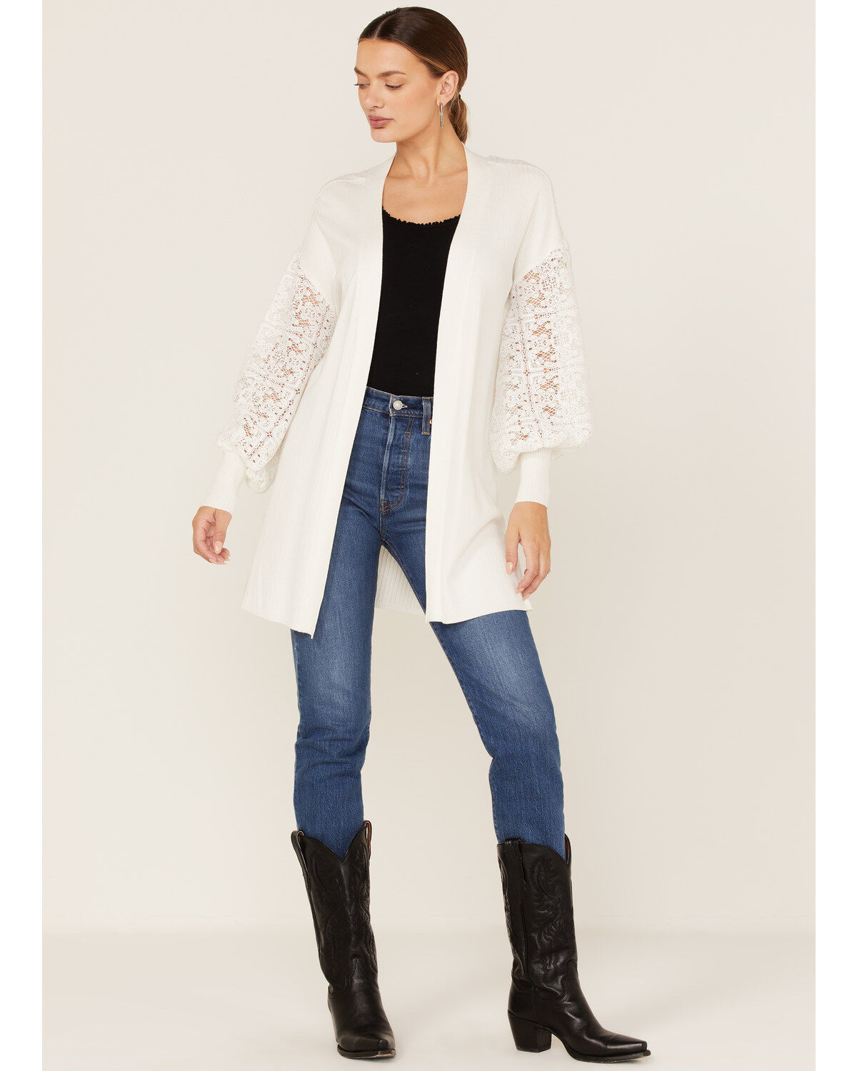 Image #2 - Shyanne Women's Lace Knit Cardigan Sweater, , hi-res