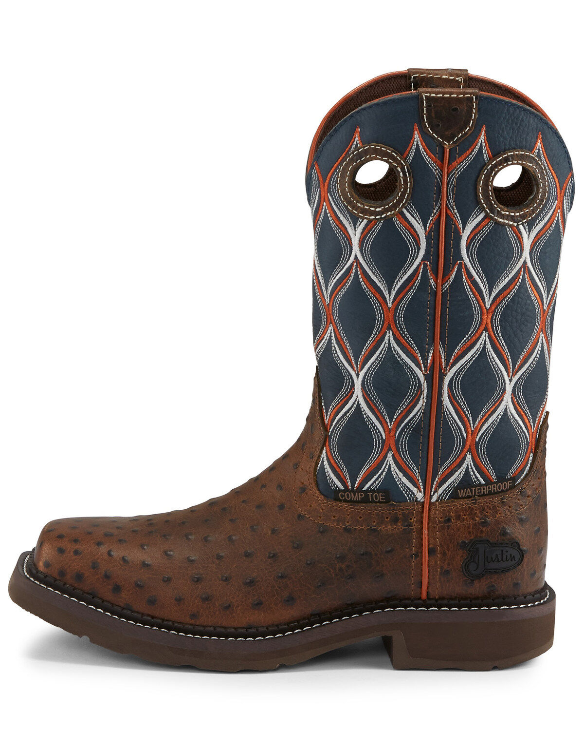 Image #2 - Justin Women's Tarana Chocolate Western Work Boots - Composite Toe, , hi-res
