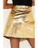 Molly Bracken Women's Metallic Mini Skirt, Gold, hi-res