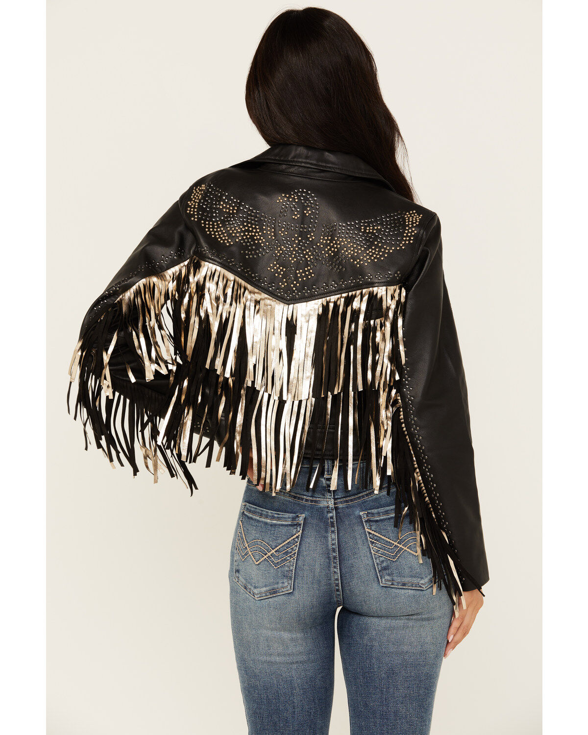 Image #4 - Idyllwind Women's Sparks Studded Thunderbird Fringe Leather Jacket, , hi-res