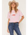 Image #1 - Coors Women's Rhinestone Icon Short Sleeve Cropped Graphic Tee, Pink, hi-res
