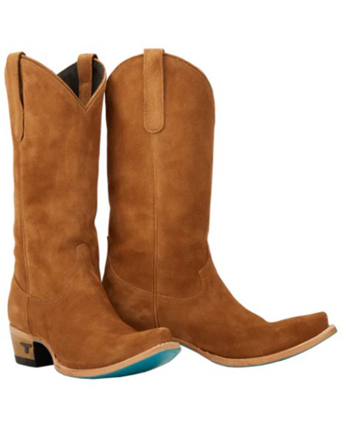 Lane Women's Emma Jane Suede Tall Western Boots - Snip Toe, Brown, hi-res