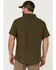 Image #4 - Brothers and Sons Men's Solid Dobby Performance Short Sleeve Button-Down Western Shirt, Olive, hi-res
