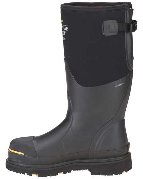 Image #3 - Dryshod Men's Adjustable Gusset Work Boots - Steel Toe, Black, hi-res