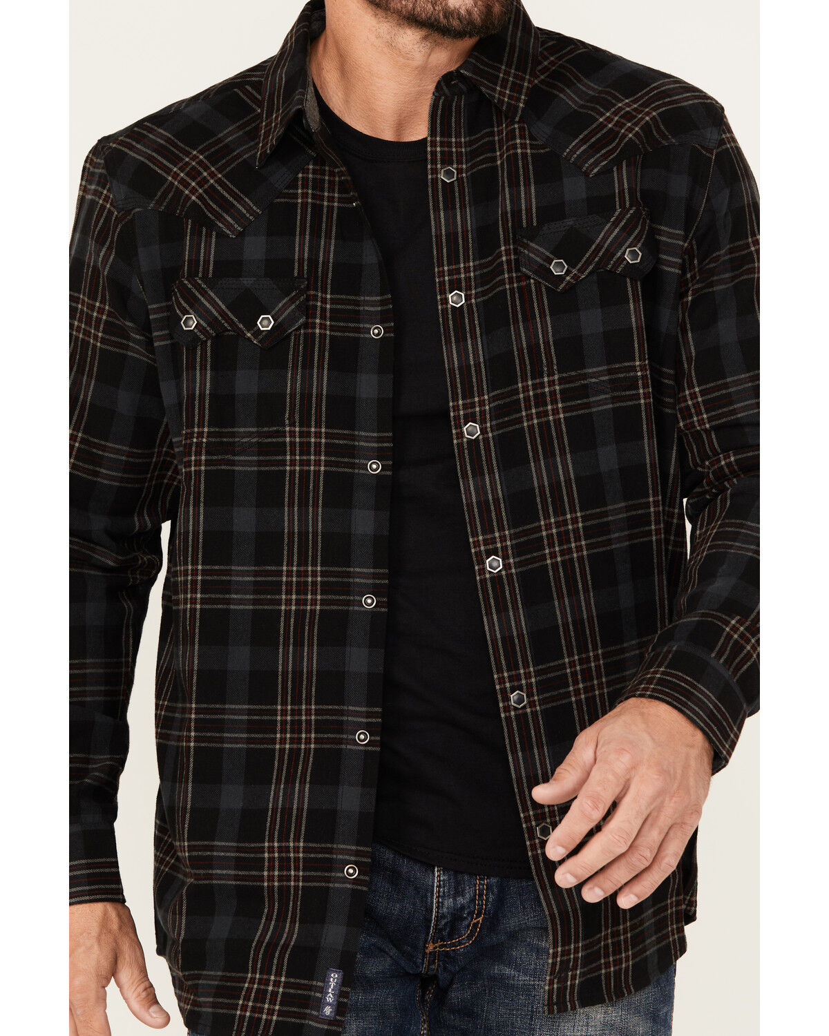 Product Name:  Moonshine Spirit Men's Giggin Plaid Print Long Sleeve Snap Western Shirt