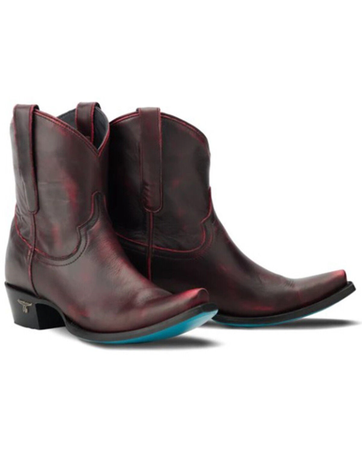 Lane Women's Emma Jane Western Booties - Snip Toe, Black Cherry, hi-res