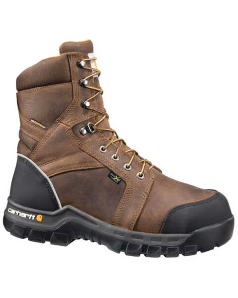 Carhartt Men's Brown 8" Internal Met Guard Work Boots - Composite Toe , Brown, hi-res
