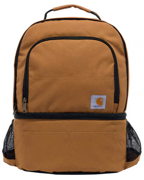Carhartt Brown Insulated Two Compartment 24-Can Cooler Backpack, Brown, hi-res