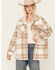Image #1 - 26 International Women's Plaid Print Shacket, Tan, hi-res