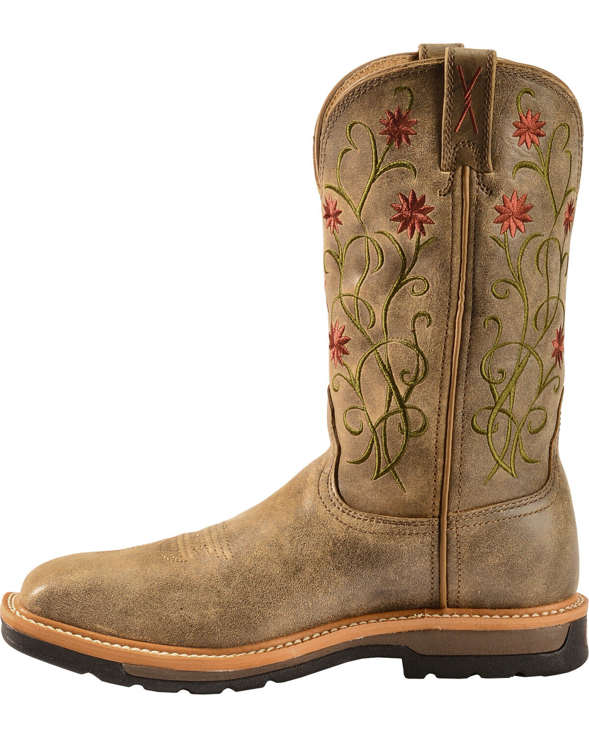 twisted x women's floral steel toe western work boots