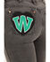 Wrangler Women's Heart Patch Wanderer Flare Jeans, Black, hi-res