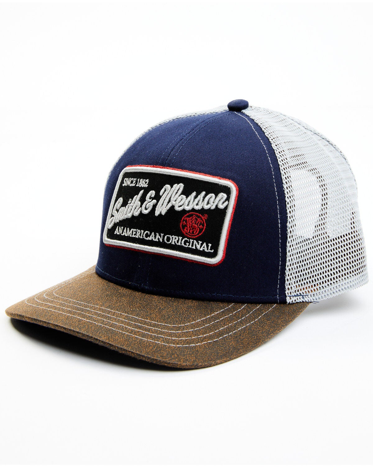 Smith & Wesson Men's Recreation Patch Mesh-Back Ball Cap, Blue, hi-res