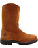 Image #2 - Georgia Boot Men's Wellington Pull On Work Boots - Steel Toe, Brown, hi-res